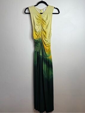 Sani Ruchi Center Ruched Ombre Maxi Dress XS Vacation